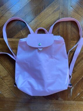 Longchamp Baby Pink Le Pliage Nylon Backpack Rare Colour 100% Authentic